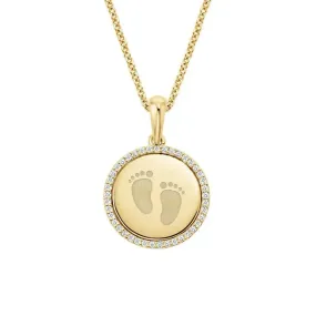 0.16CTW Engravable Diamond Disc Pendant