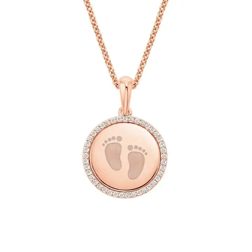 0.16CTW Engravable Diamond Disc Pendant