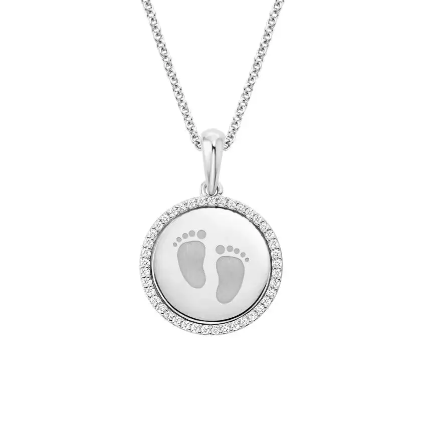 0.16CTW Engravable Diamond Disc Pendant
