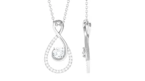 0.50 CT Elegant Moissanite Infinity Pendant in Prong Setting