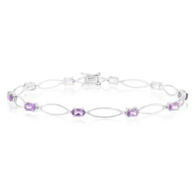 10Amethyst Bracelet in Sterling Silver