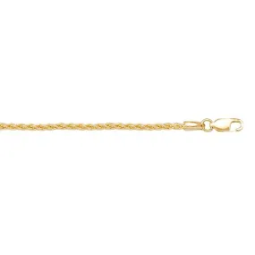 10K Yellow Gold 18" Solid Round Medium Wheat Chain