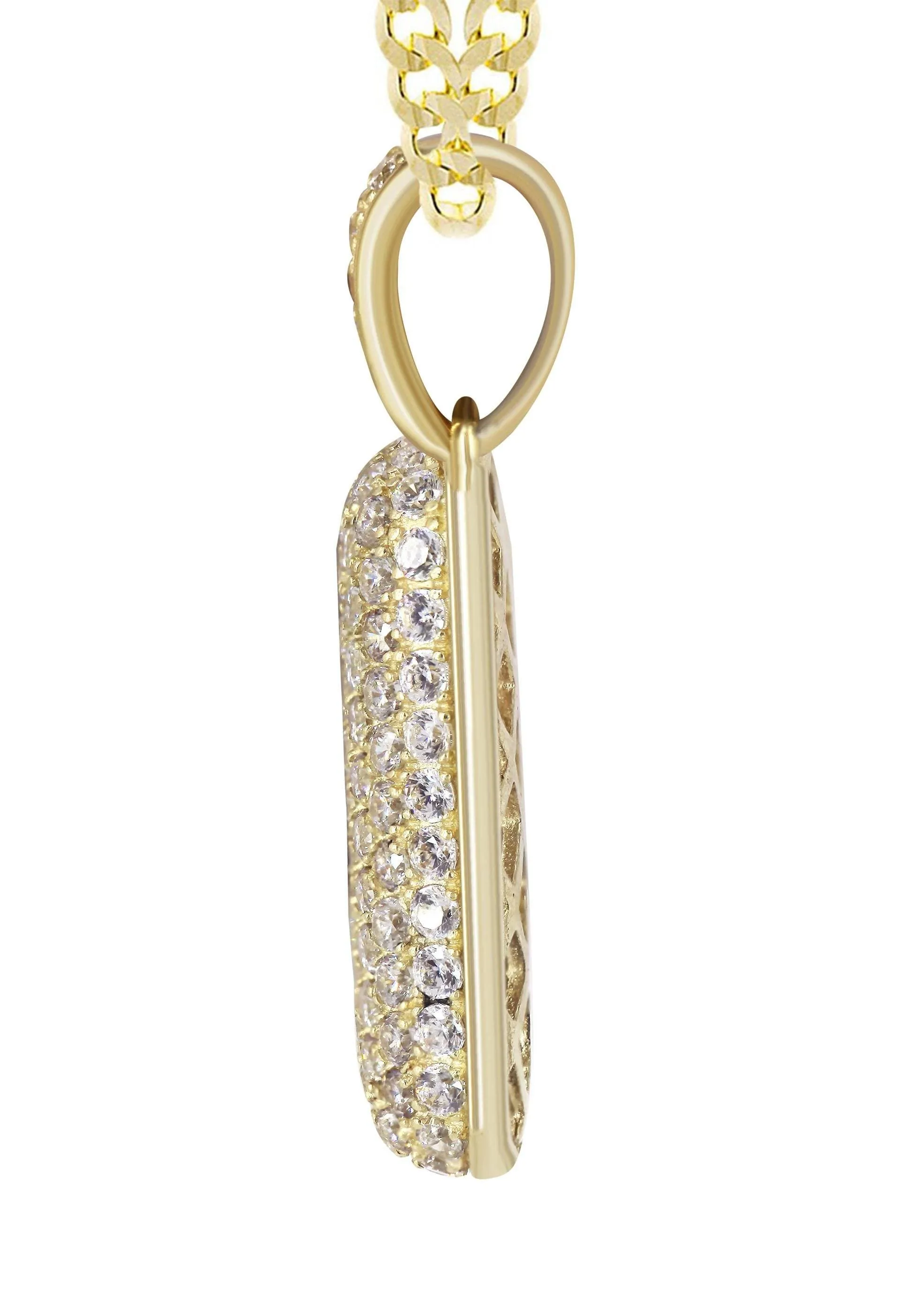 10K Yellow Gold Bubble Letter "K" CZ Necklace | Appx. 14.7 Grams