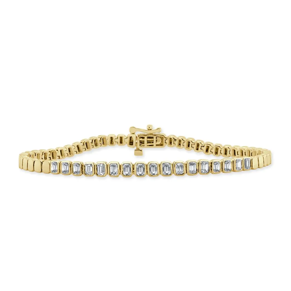 14K Gold & Emerald-Cut Diamond Bracelet - 1.64ct