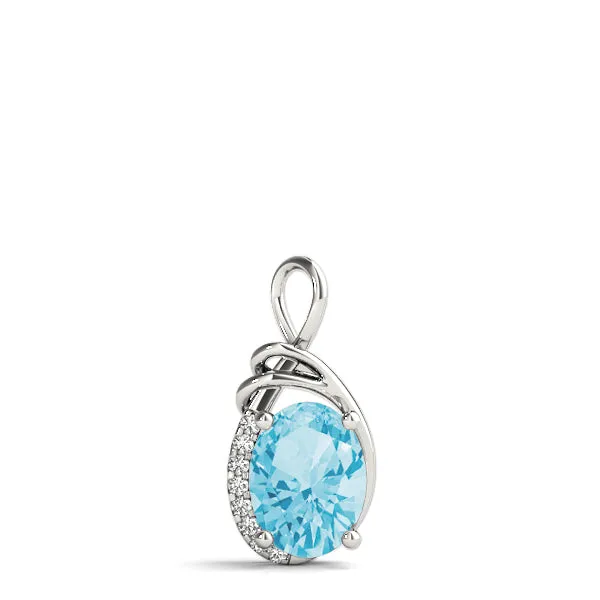 14K Oval Diamond Necklace / Pendant