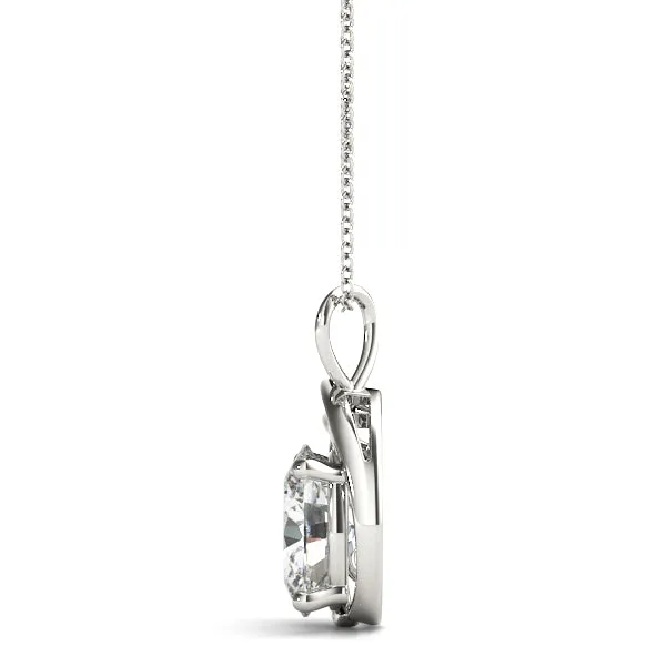14K Oval Diamond Necklace / Pendant