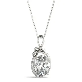 14K Oval Diamond Necklace / Pendant