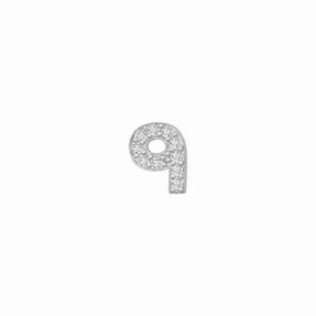 14k Skinny 9 Charm (white)