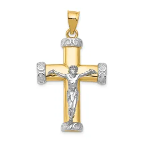 14k Two-tone Crucifix Pendant