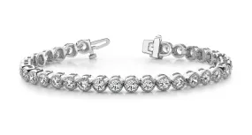 14K White Gold Diamond Milgrain Bezel Tennis Bracelet
