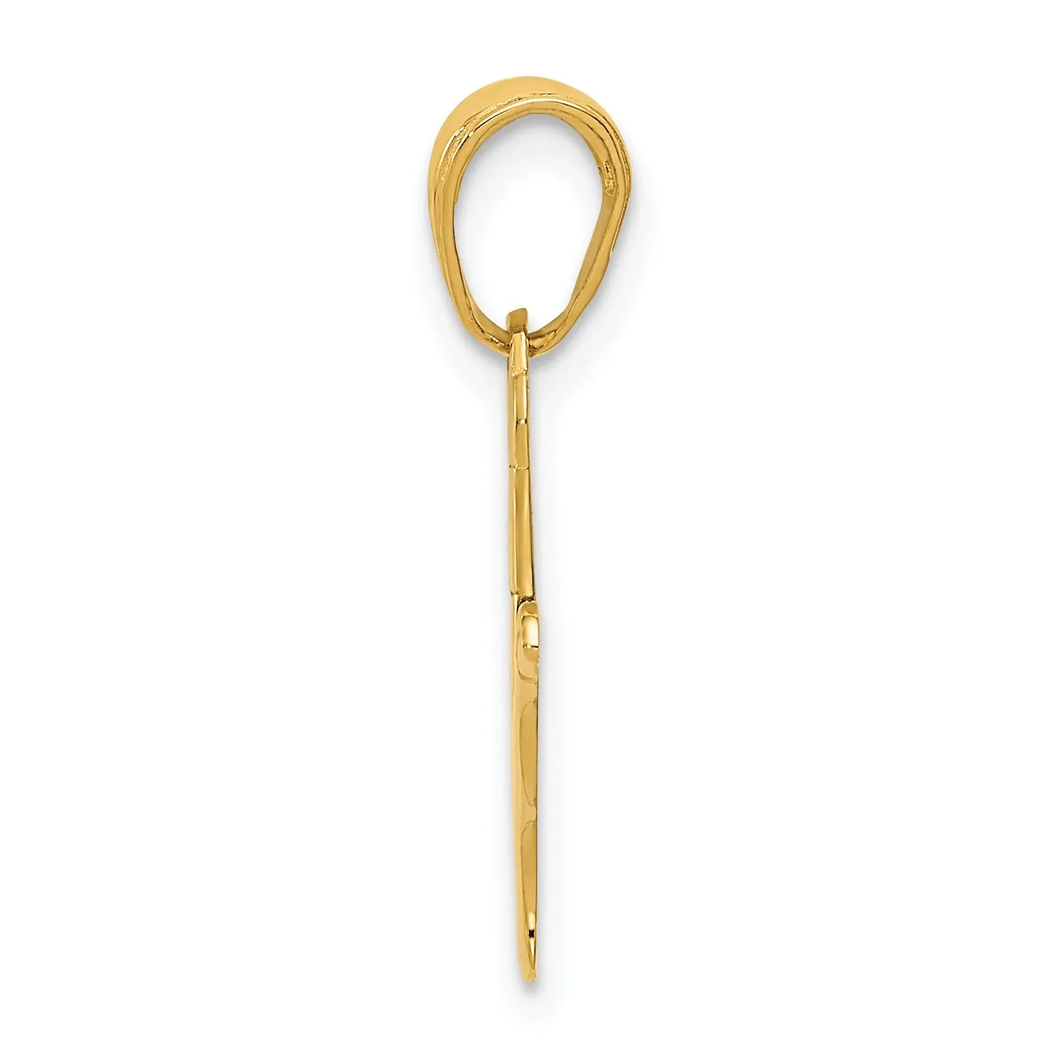 14k Yellow Gold I Love You Hand Sign Pendant