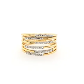 14k Yellow Gold Multi-Band Diamond Ring (I7056)