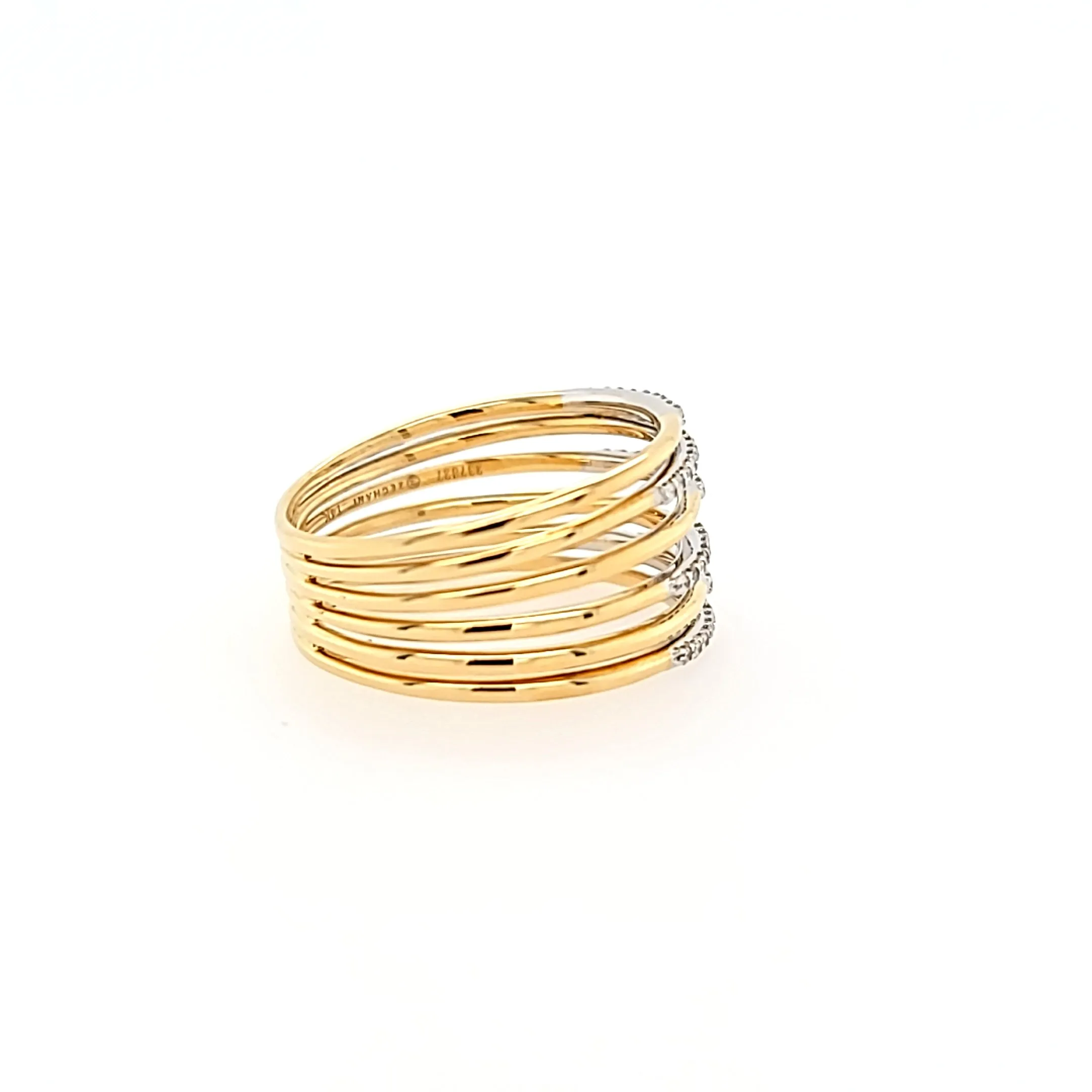 14k Yellow Gold Multi-Band Diamond Ring (I7056)