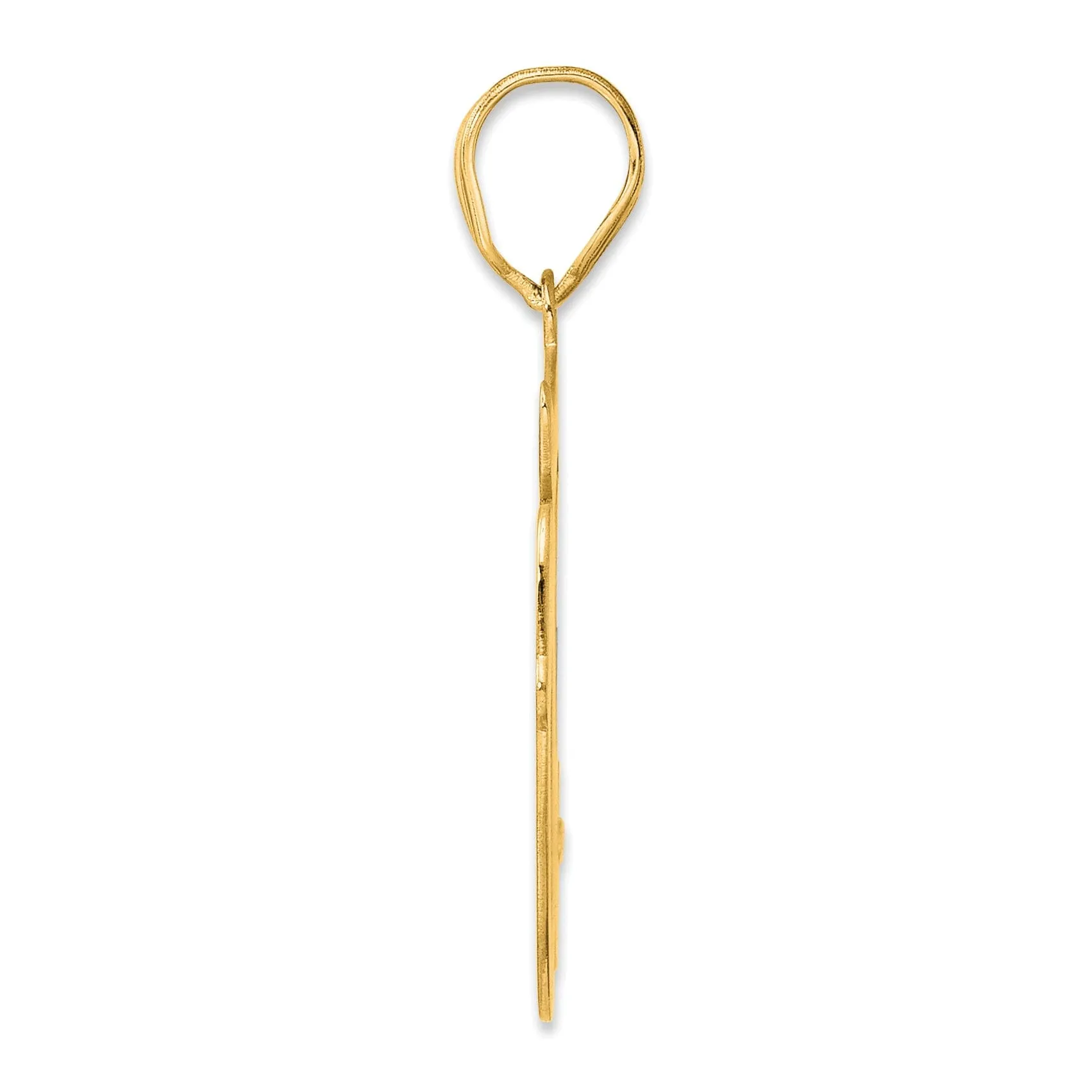 14k Yellow Gold Polished Finish Script Design Number 50 Charm Pendant