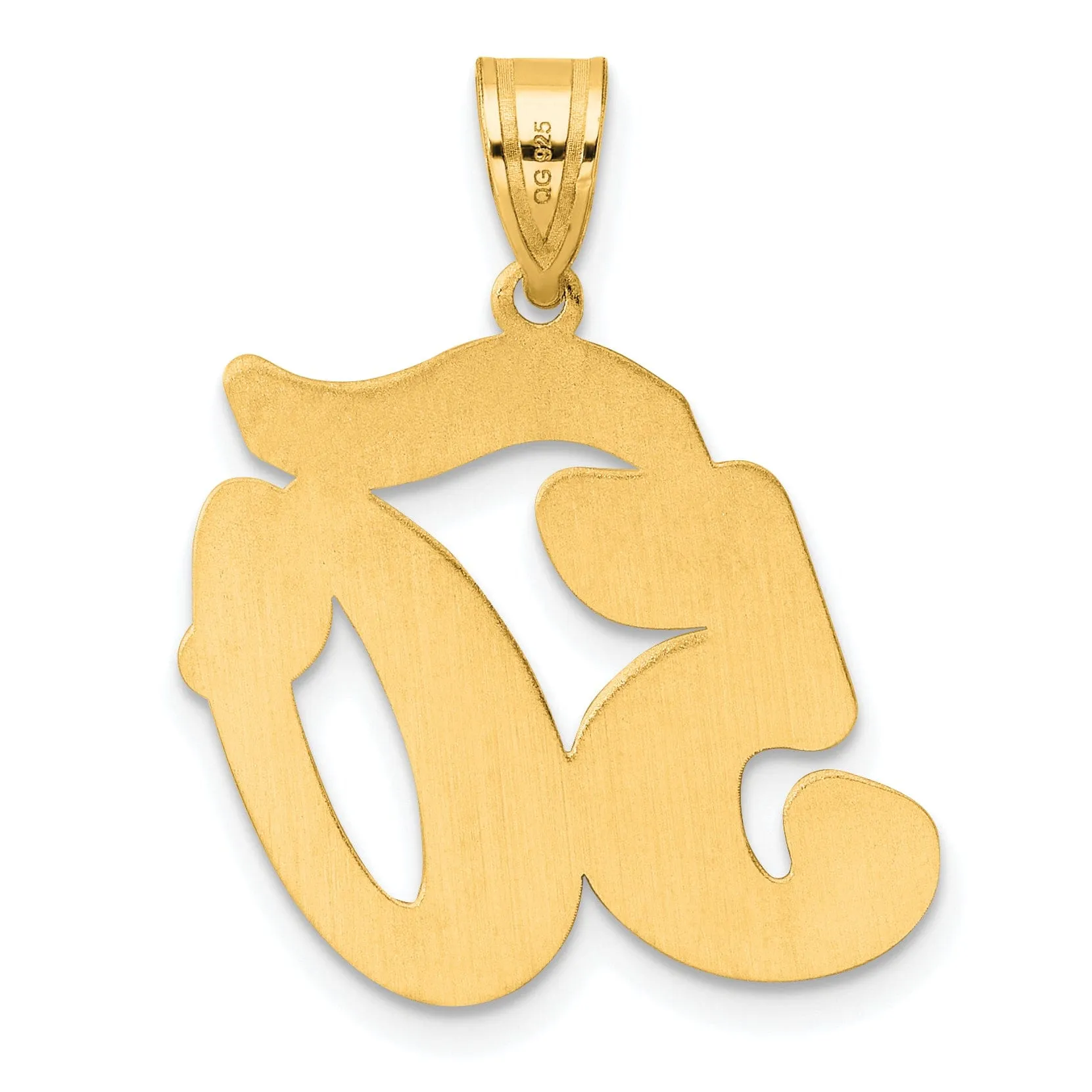 14k Yellow Gold Polished Finish Script Design Number 50 Charm Pendant
