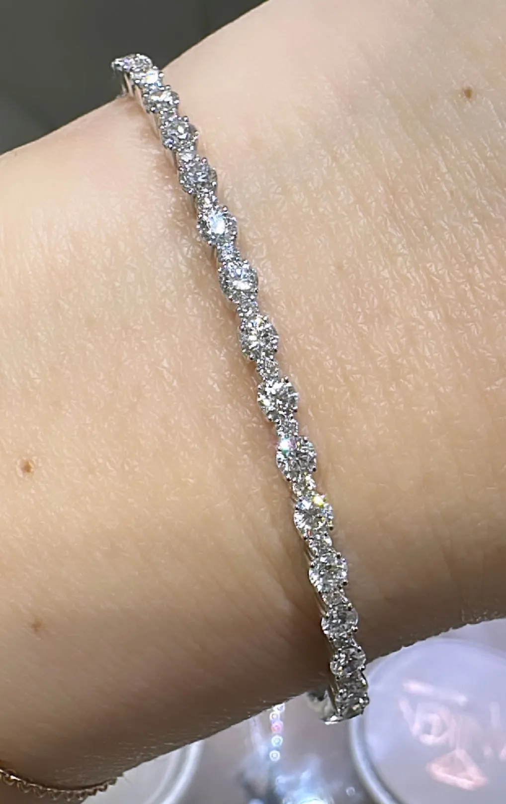 1.65ct tw Diamond White Gold Bangle Bracelet