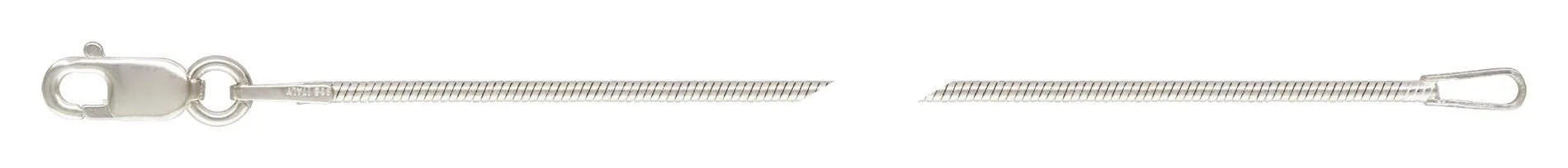 16" 1.0mm Snake Chain, Sterling Silver. Made in USA. #501520516L