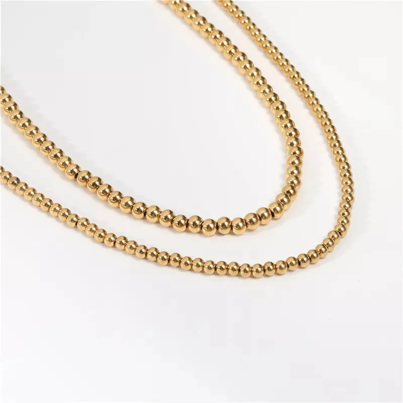 18K Gold-Filled Bead Necklace - Ball Chains - Necklaces for Women