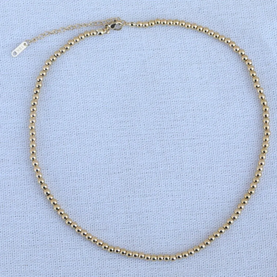 18K Gold-Filled Bead Necklace - Ball Chains - Necklaces for Women