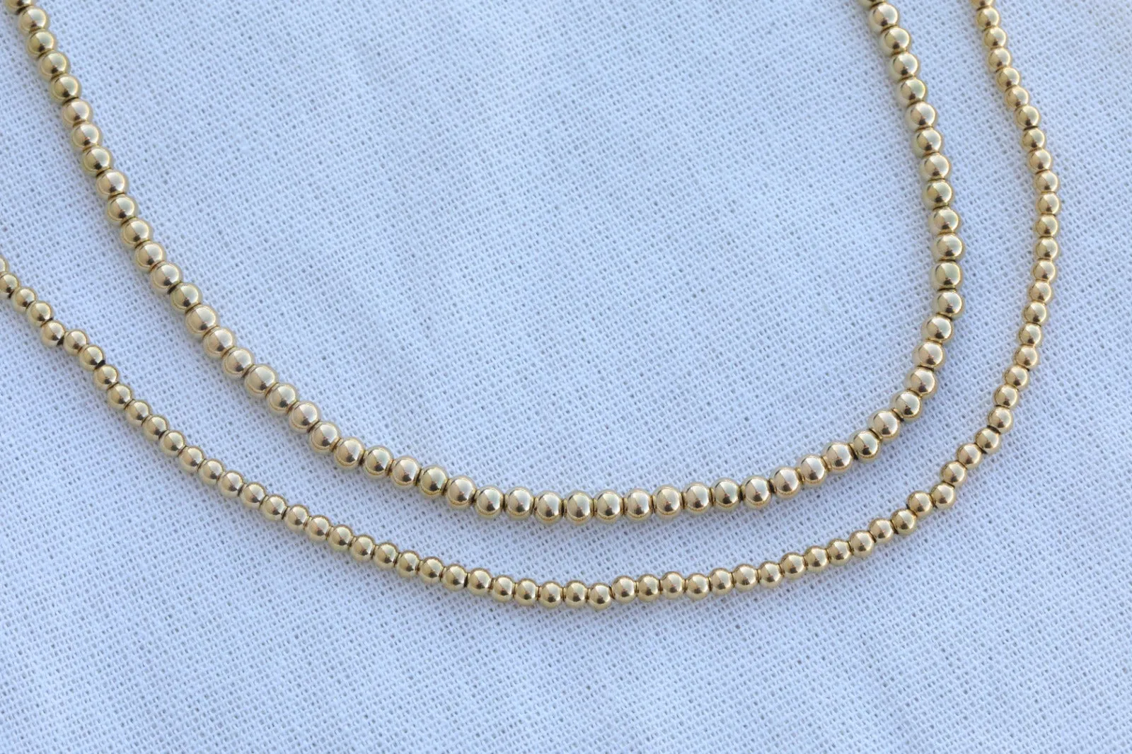 18K Gold-Filled Bead Necklace - Ball Chains - Necklaces for Women