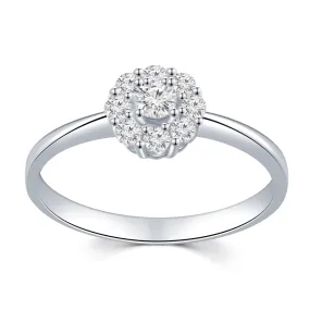18K White Gold Diamond Ladies Ring
