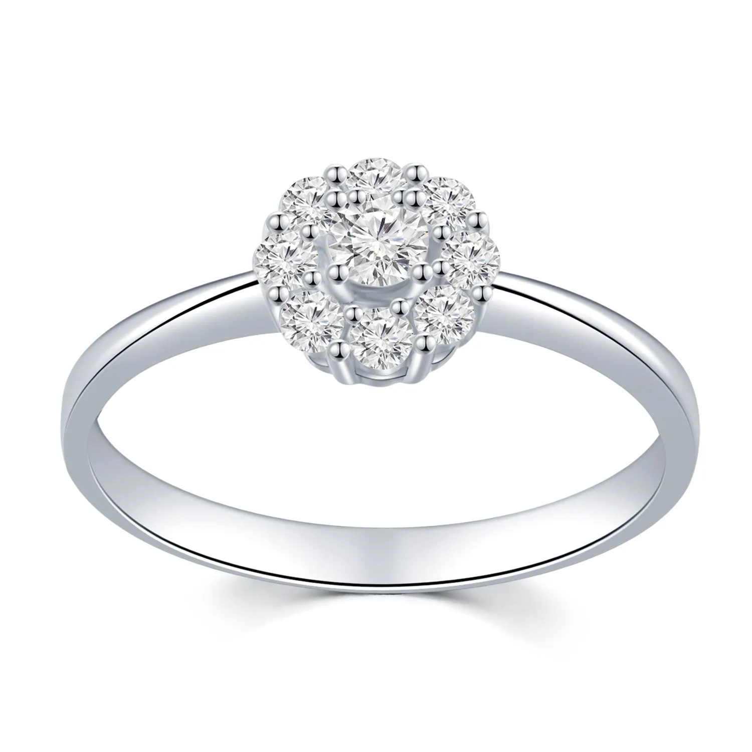 18K White Gold Diamond Ladies Ring