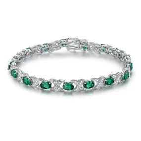 18K White Gold Plated Color Crystal Tennis Bracelet