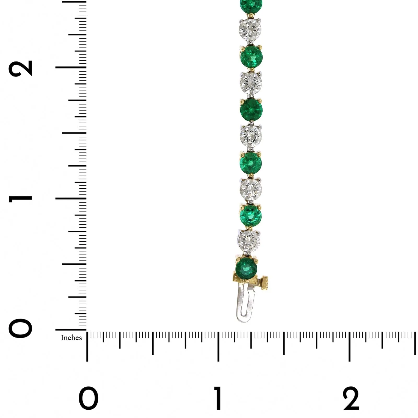 18K Yellow and White Gold Emerald and Diamond Bracelet