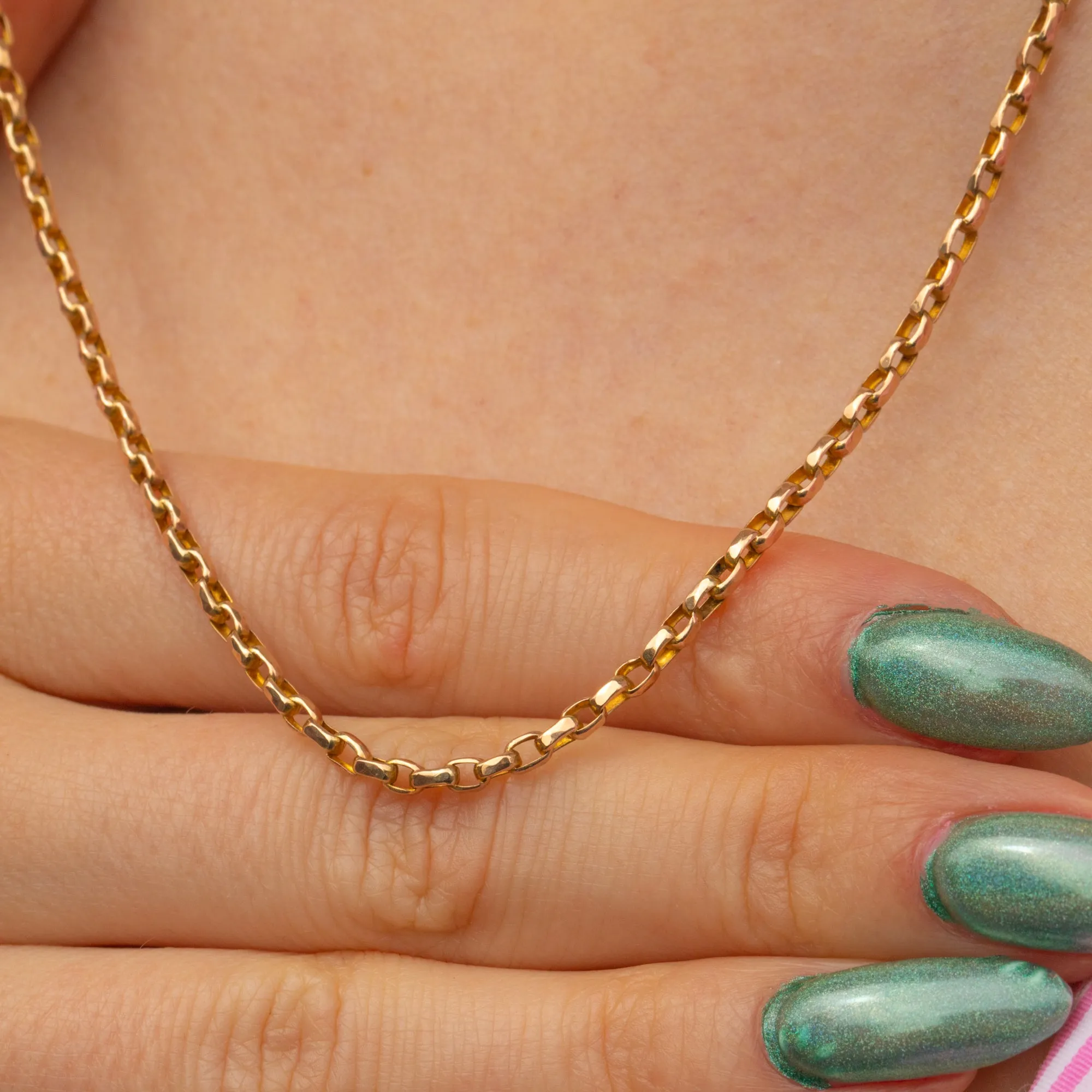19.5" Antique 9ct Gold Belcher Chain, with Dog-Clip (5.5g)