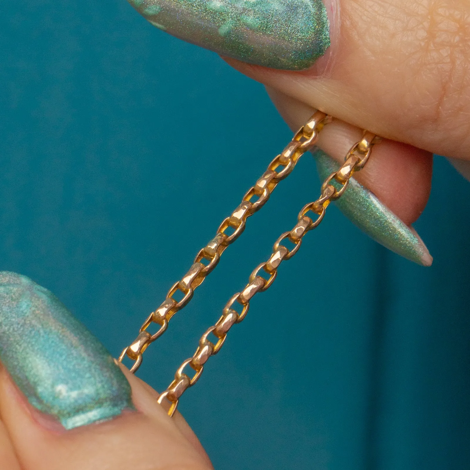 19.5" Antique 9ct Gold Belcher Chain, with Dog-Clip (5.5g)