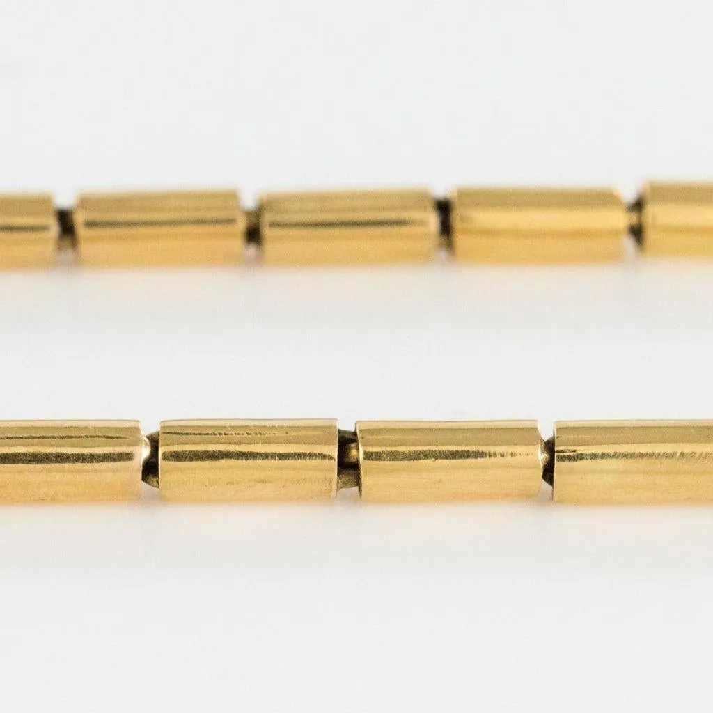 1960s French Gold Necklace with Radiant Motif
