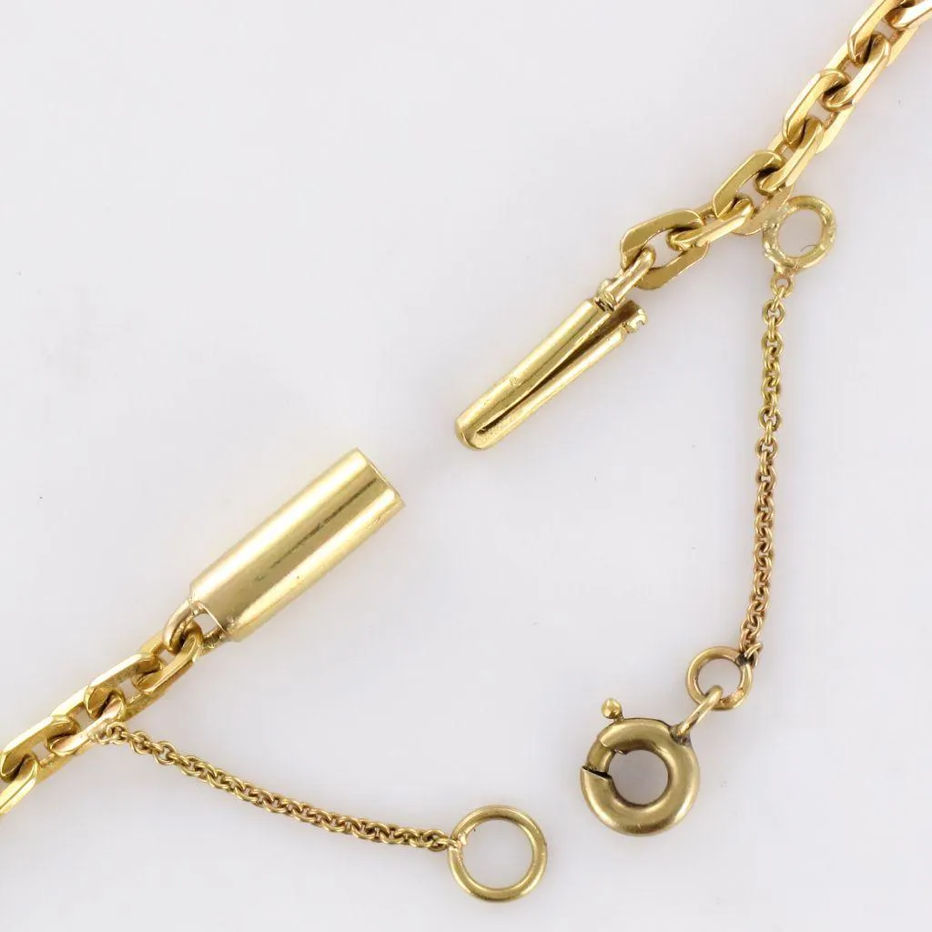 1960s French Gold Necklace with Radiant Motif