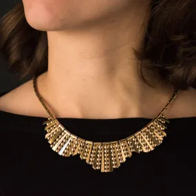 1960s French Gold Necklace with Radiant Motif
