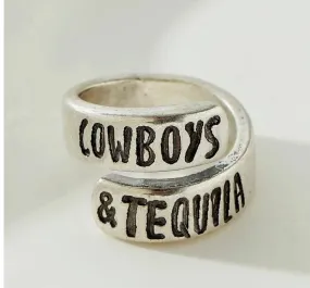 1pc Vintage Engraved Letter Ring for Women Western Style Jewelry