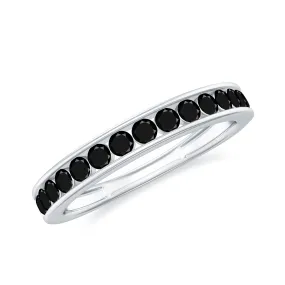 2 MM Black Spinel Eternity Ring in Channel Setting