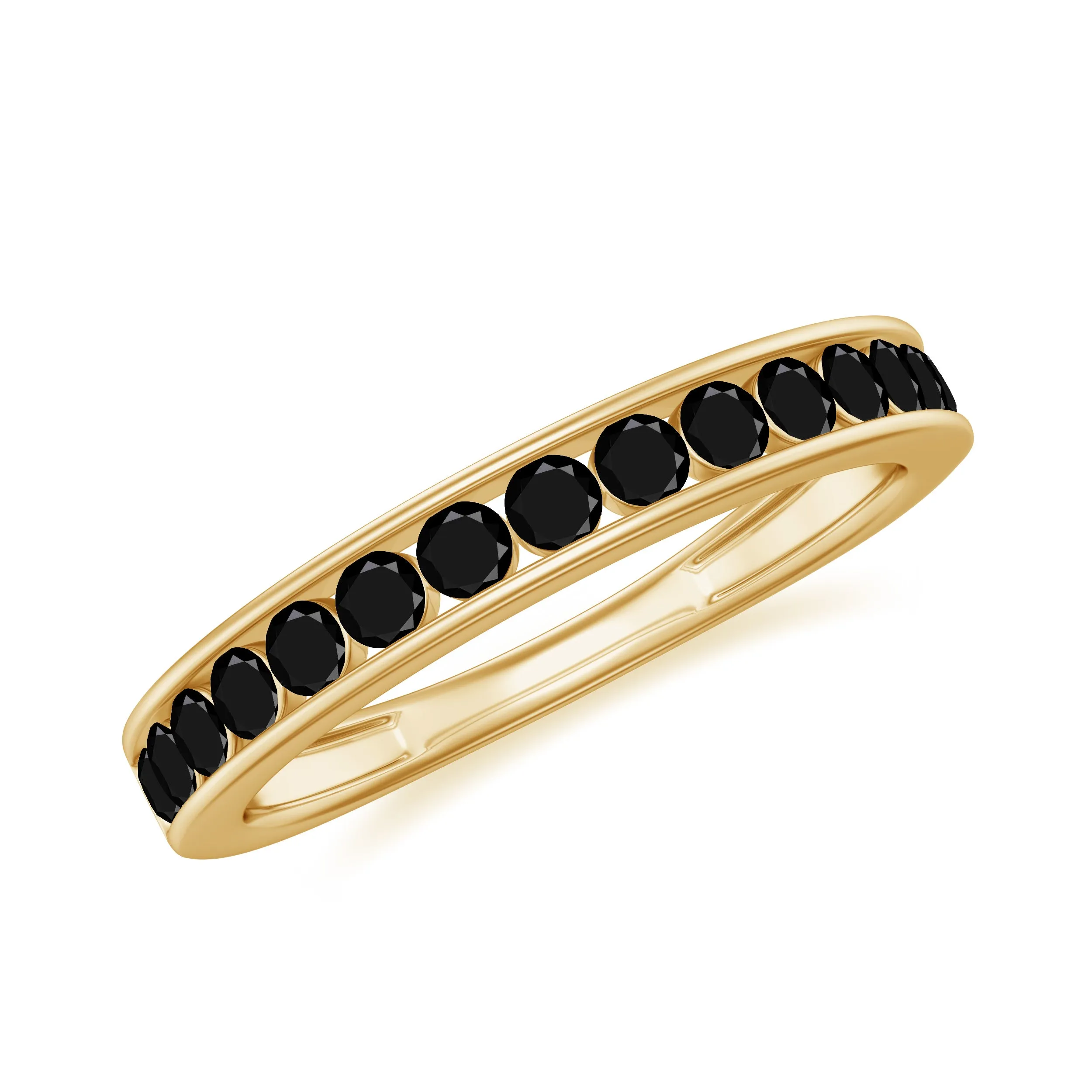 2 MM Black Spinel Eternity Ring in Channel Setting