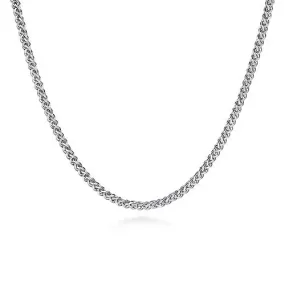 22" 925 Sterling Silver Solid Mens Wheat Chain Necklace