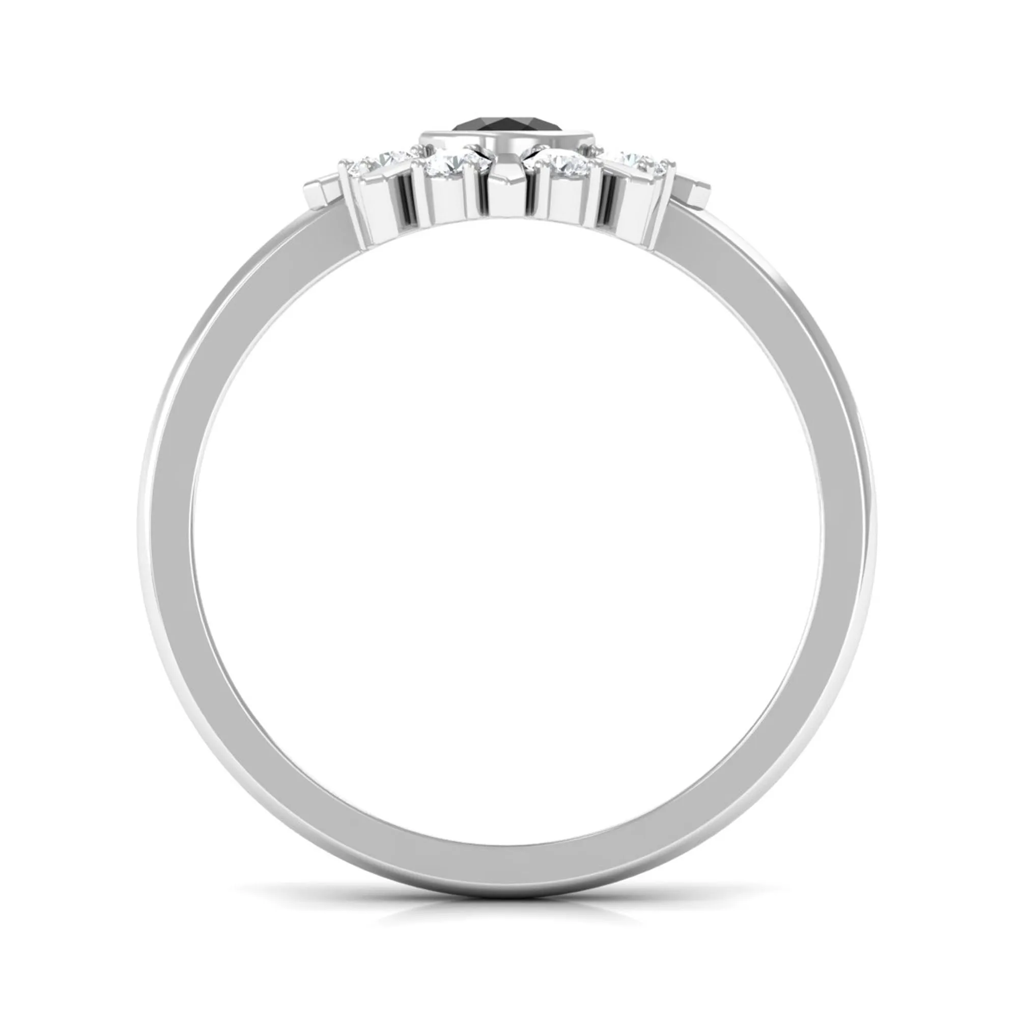 3/4 CT Black Spinel and Diamond Statement Ring