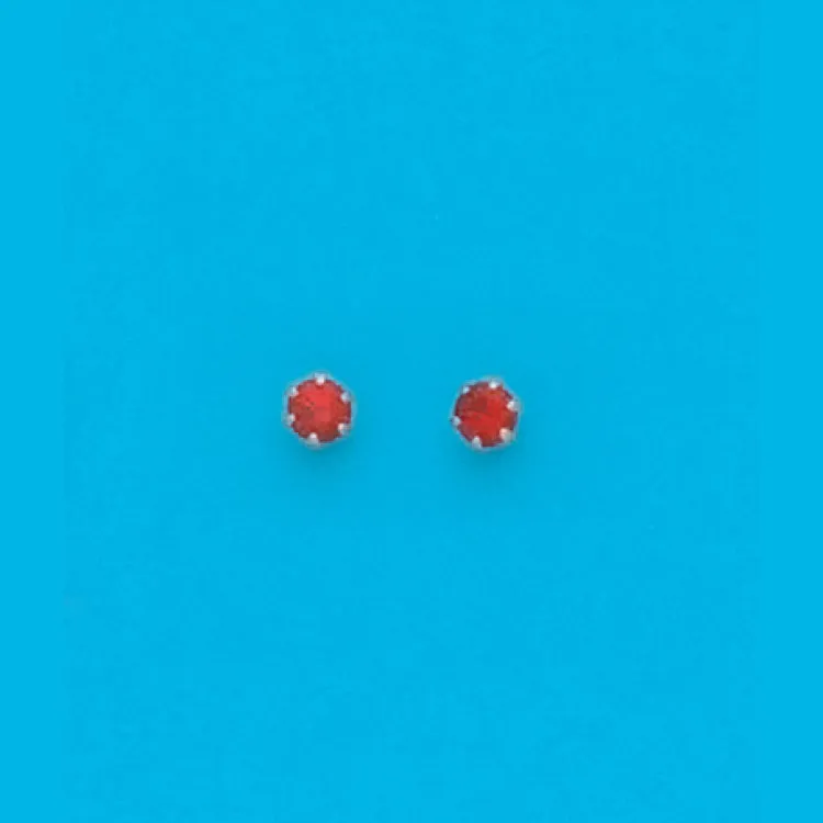 3mm July Swarovski Crystal Birthstone Earrings