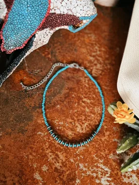 4mm Synthetic Turquoise & Navajo Pearl Necklace
