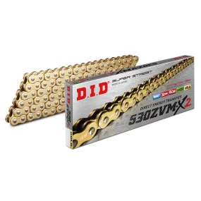 530ZVM-X2 x 116ZB ZJ solid bush X'Ring DID chain w/rivet (530ZVMX2116G)