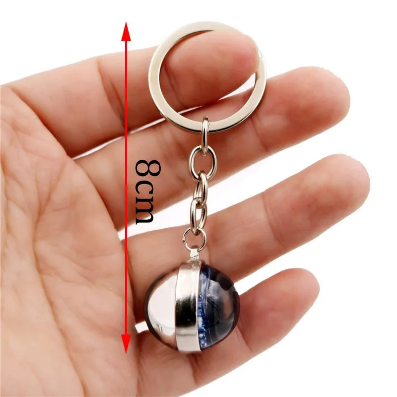 7 Chakra Yoga Meditation Glass Ball Key Chain Chakra Reiki Healing Silver Color Keychain