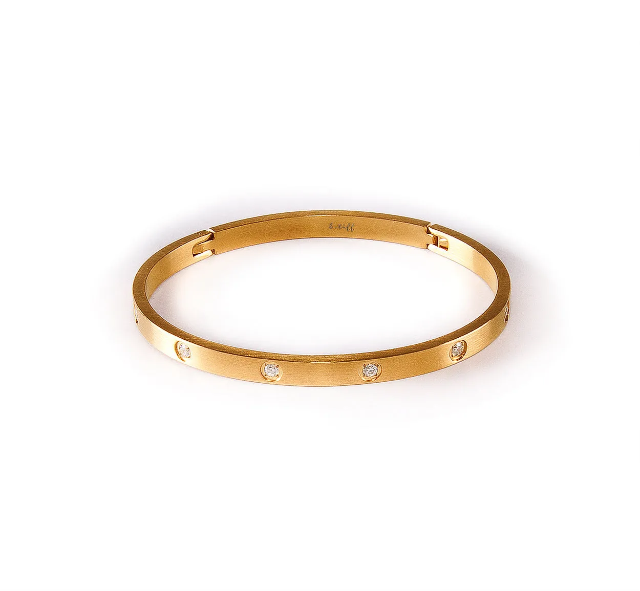 8 Stone Thin Bangle Bracelet