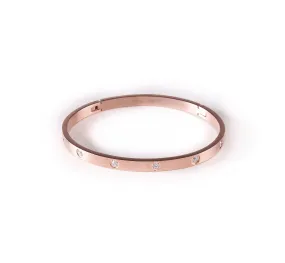 8 Stone Thin Bangle Bracelet