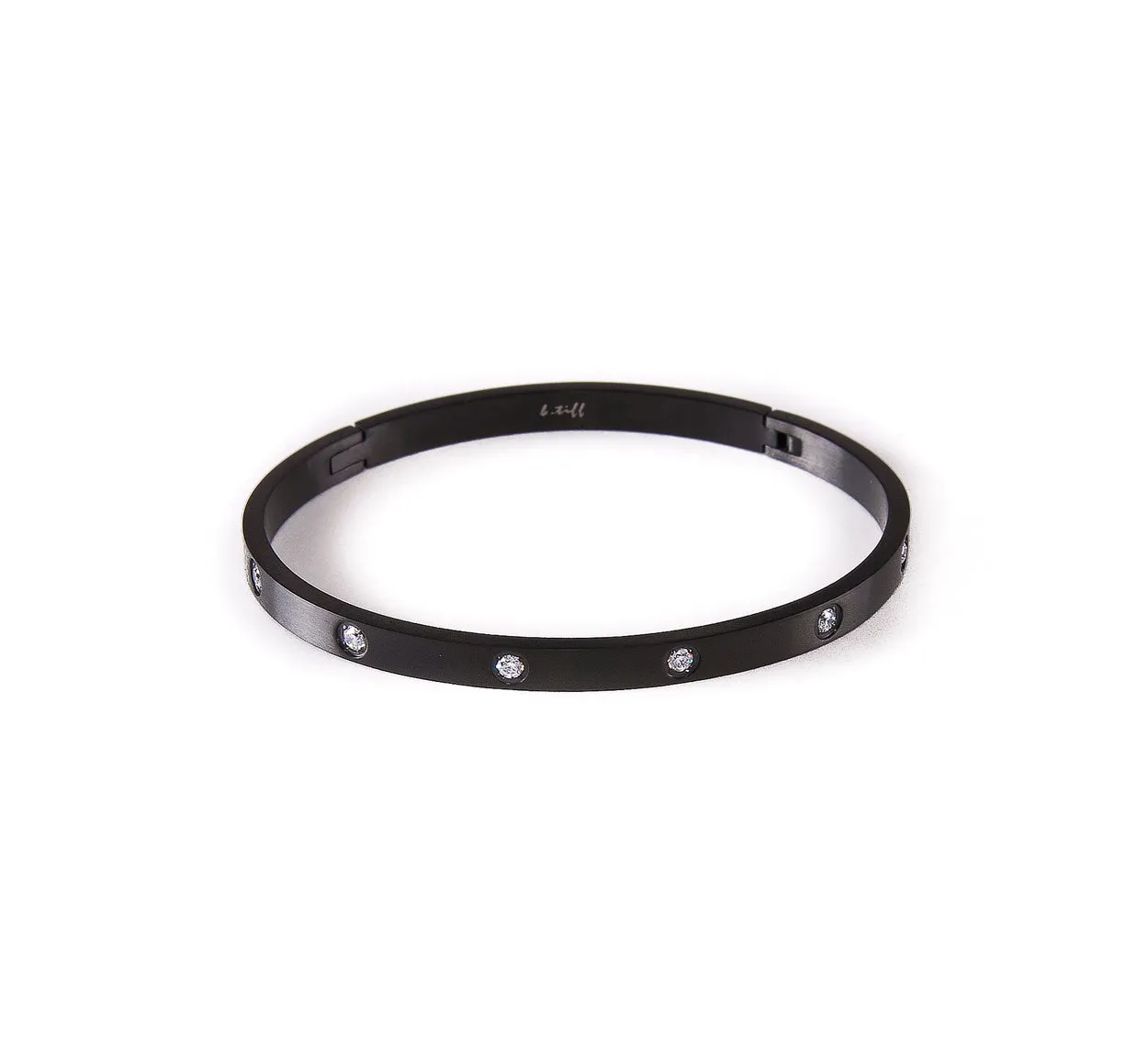 8 Stone Thin Bangle Bracelet