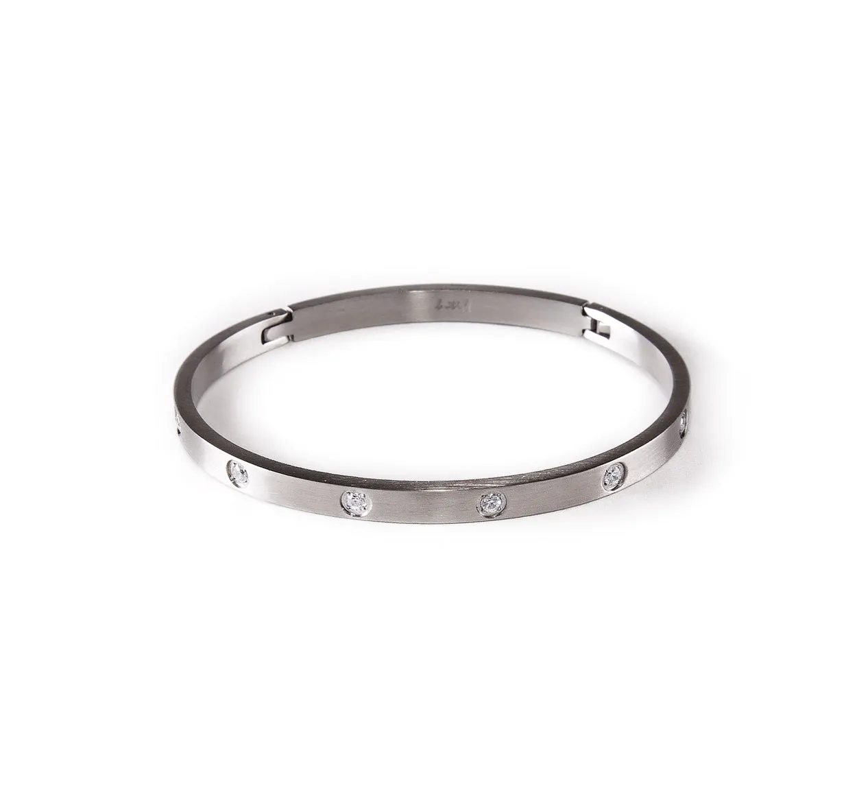 8 Stone Thin Bangle Bracelet