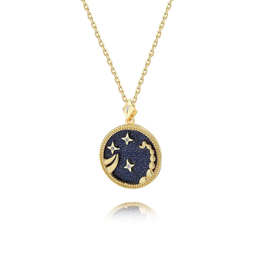 925 Silver Blue Sand Lucky Scorpio Necklace