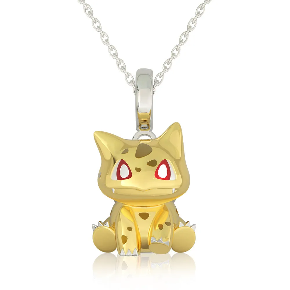 925 sterling silver Bulbasaur Pokemon Pandora fit charm necklace