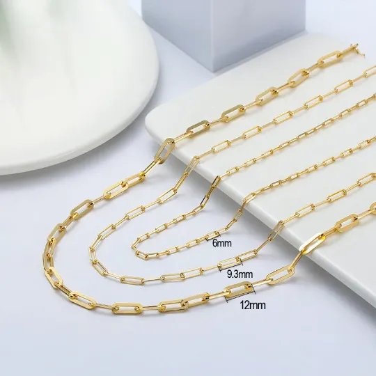 925 Sterling Silver Paperclip Link Chain Necklace