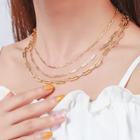 925 Sterling Silver Paperclip Link Chain Necklace